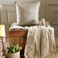 thumbnail image 2 of The HomeCentric Decorative Beige 20"x20" (50x50 cm) Pillow Covers, Jute Lace & Moroccan Throw Pillows For Sofa, Solid Pattern Contemporary Style - Jute Ready, 2 of 16