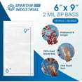 thumbnail image 2 of Spartan Industrial - 6\u201d X 9\u201d (100 Count) Quart Clear Reclosable Zip Plastic Poly Bags with Resealable Lock Seal Zipper - 2 Mil, 2 of 7