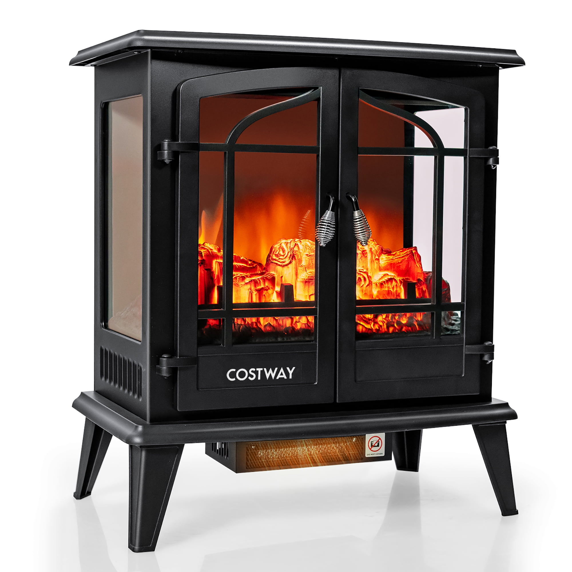 Costway 25 Freestanding Electric Fireplace Heater Stove W/ Realistic Flame  effect 1400W | Walmart Canada