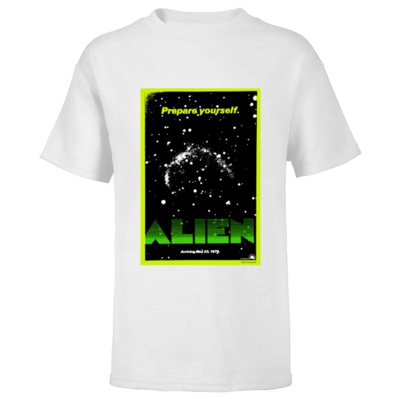 Alien Prepare Yourself Retro Movie Poster - Short Sleeve T-Shirt for Kids - Customized-White