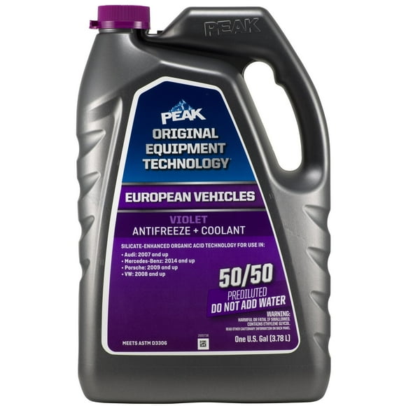 PEAK® OET Extended Life Violet 50/50 Pre-Diluted Antifreeze/Coolant for European Vehicles, 3.78 Liters