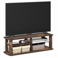 thumbnail image 2 of Furinno Turn-N-Tube Toolless Assembly Rustic Brown TV Stand for TV up to 50 Inch, 3-Tier Entertainment Center, Open Back TV Console with Cable Management, for Living Room, Bedroom, Amber Oak, 2 of 6