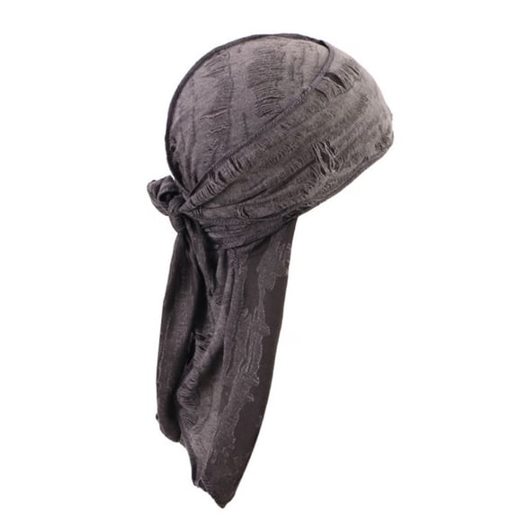 Beige Heardband Durag for Men Silky Neck Drape Do Rags Cap Breathable Headwraps Sun Hat Biker Bonnet Headwear