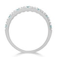 thumbnail image 3 of Diamond and Blue Topaz Ring Anniversary Band 14k White Gold (0.32ct), 3 of 4