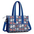 thumbnail image 2 of Teacher Tote Bag,Blue Football Helmets and Balls Pattern Teacher Utility Tote Bag,Large Work Tote Bags for Women with Multiple Pockets,Top Zipper Closure,13.8x10.6x6.7 Inch, 2 of 5