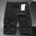 thumbnail image 2 of WERYOUNG Men Summer Solid Color Casual Wash Pocket Cargo Shorts Trendy Trunks, Black, 34, 2 of 4