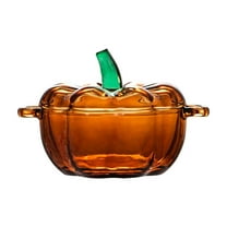 Luoshdecor Glass Candy Jar with Lid,Halloween Clear Candy Bowl Storage Cute Snack Crystal Jars for Home Decoration Thanksgiving Party