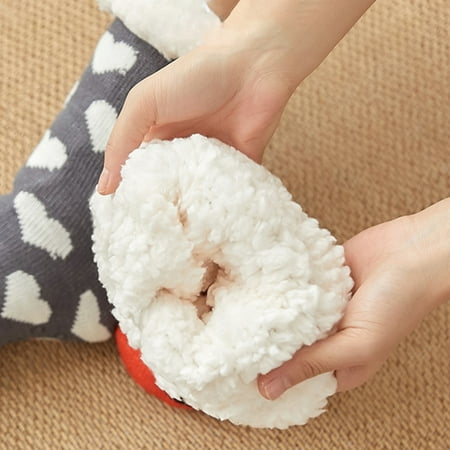 

Fuzzy Socks Cute Colorful Warm Plush Soft Slipper Sock Sleep Stocking For Women Girls Orange