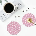 thumbnail image 4 of Honeii Cute Cat print Leather Coaster Set of 4, ideal for safeguarding your furniture from drinks spills and effortless cleanup-Octagon, 4 of 6
