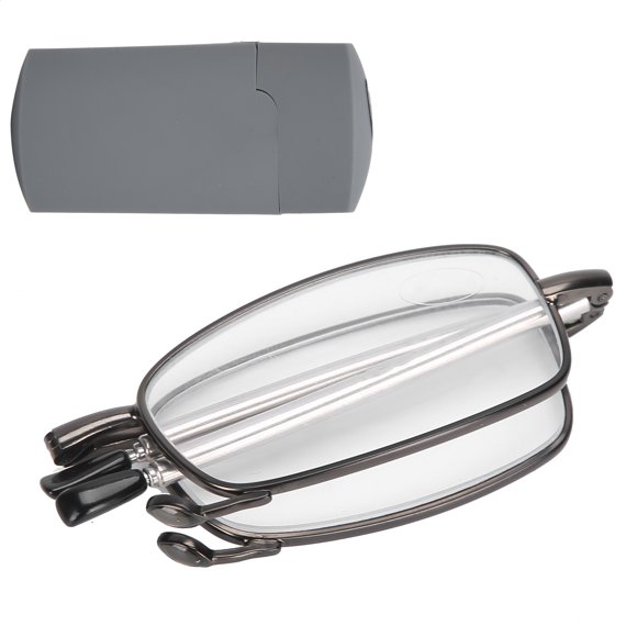 Gafas de lectura plegables unisex para hombre y mujer, de acero inoxidable, antideslizantes, para personas mayores (+300 gris)