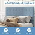 thumbnail image 3 of uhomepro Blue Full Bed Frame for Adults Kids, Modern Fabric Upholstered Platform Bed Frame with Headboard, Full Size Bed Frame Bedroom Furniture with Wood Slats Support, No Box Spring Needed, 3 of 13
