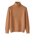 thumbnail image 4 of biudgviw Turtleneck Tops for Women Classic Fit Long Sleeve Sweaters Comfortable Loose Fit Knit Pullover Fall Winter Clothes(Orange,Medium), 4 of 5