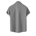 thumbnail image 4 of Blusa y camisa de manga corta con cuello vuelto para hombre, estilo casual, con cuello estampado, manga corta, botones, moda, cárdigan con bolsillo, blusa de poliéster para hombre, 4 of 4