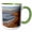 Green/White, variant on 3drose, Boardwalk Along the Sand Dunes at Cost Nova, Portugal, 11oz Magic Transforming Mug