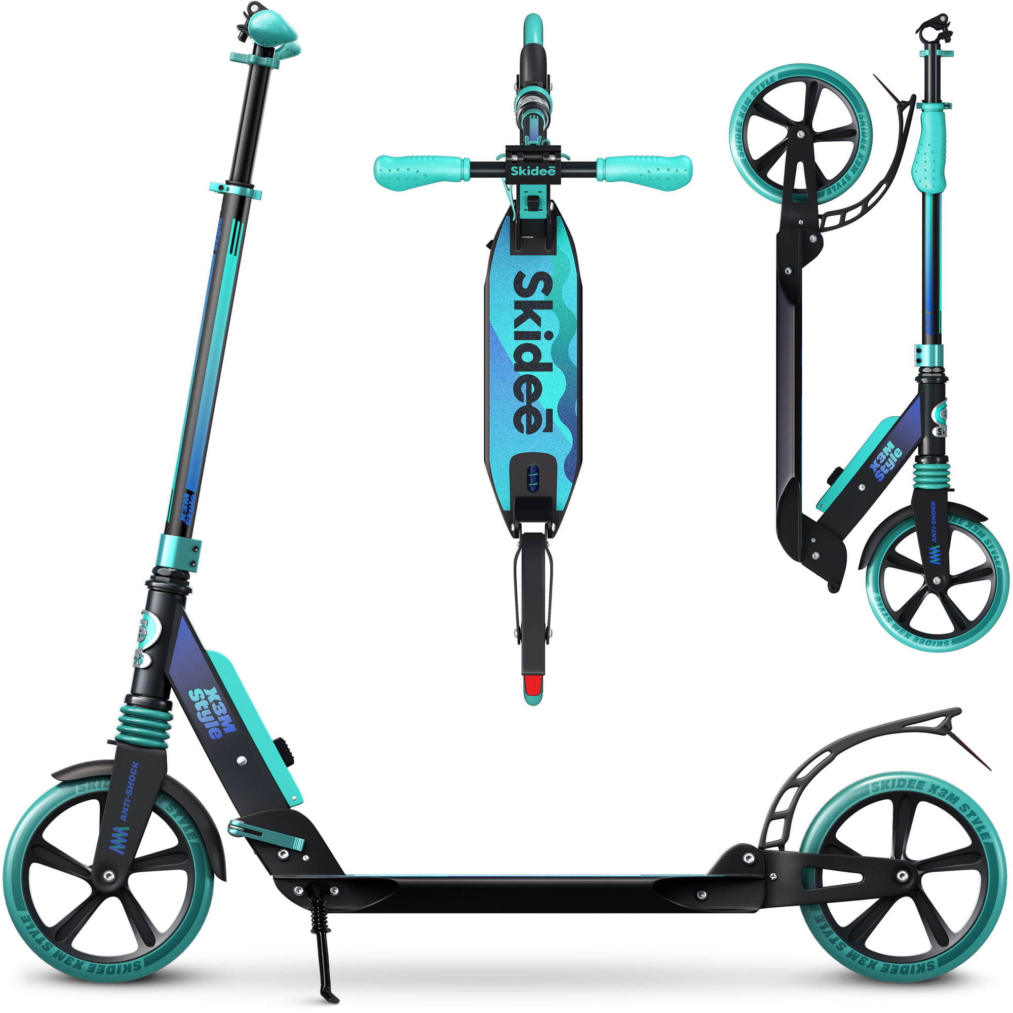 Scooter for Kids Ages 6-12 Scooter for Kids 8 Years and Up with 4 Adjustment Levels Handlebar Up to 41 Inches High Scooters for Teens 12 Years and Up Adult Scooter with Anti-Shock Suspension 