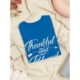 thumbnail image 3 of Thankful And Blessed Thanksgiving Quote Arrow Graphic Women Royal Blue T-Shirt, Female Medium, 3 of 4