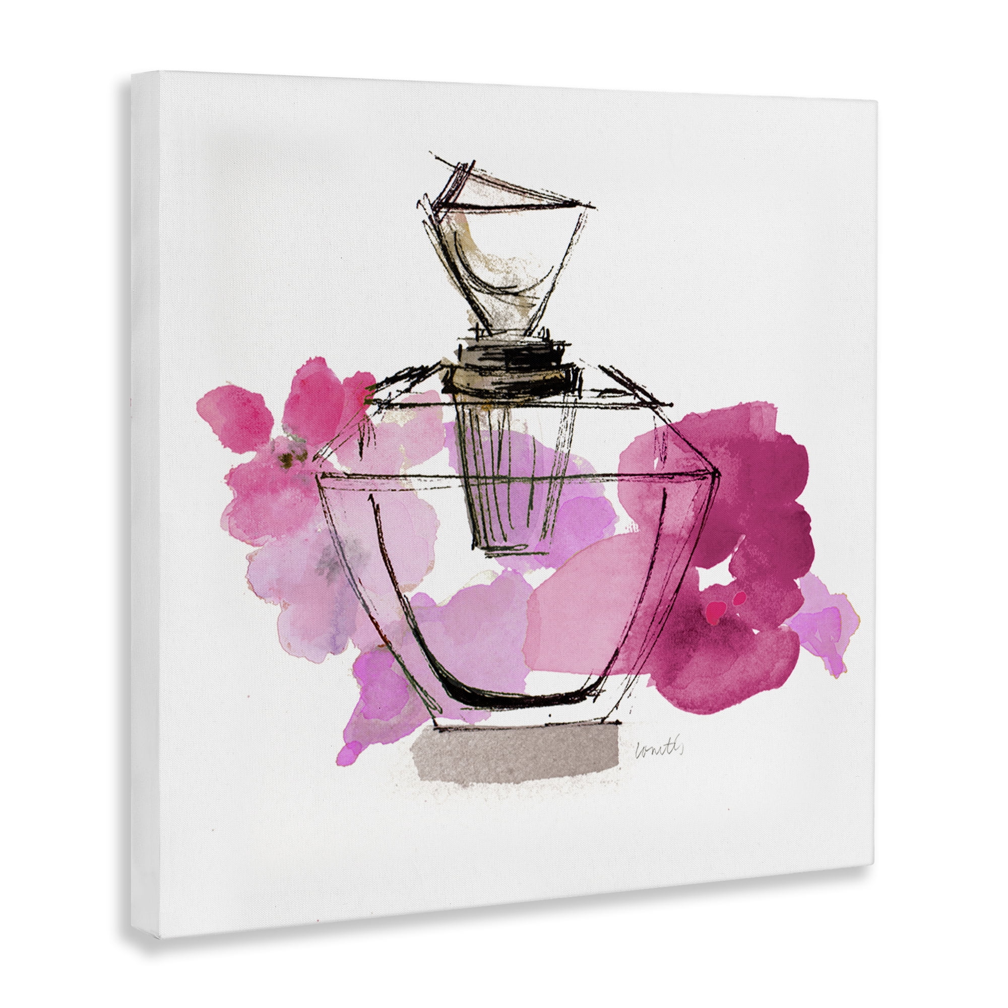 Stupell Industries Sketched Doodle Perfume Fashion Painting Wrapped Canvas Art Print Wall Art, 36 x 36