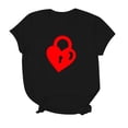 thumbnail image 5 of Chandails Mignons pour Couples Assortis de la Saint-Valentin, Décontractés, Amples, Col Rond, Manches Courtes, T-Shirt à Imprimé Cœur, Confortable, Doux, Mari Femme, Chemisiers, Chandail, Ensembles, Noir, TG, 5 of 5