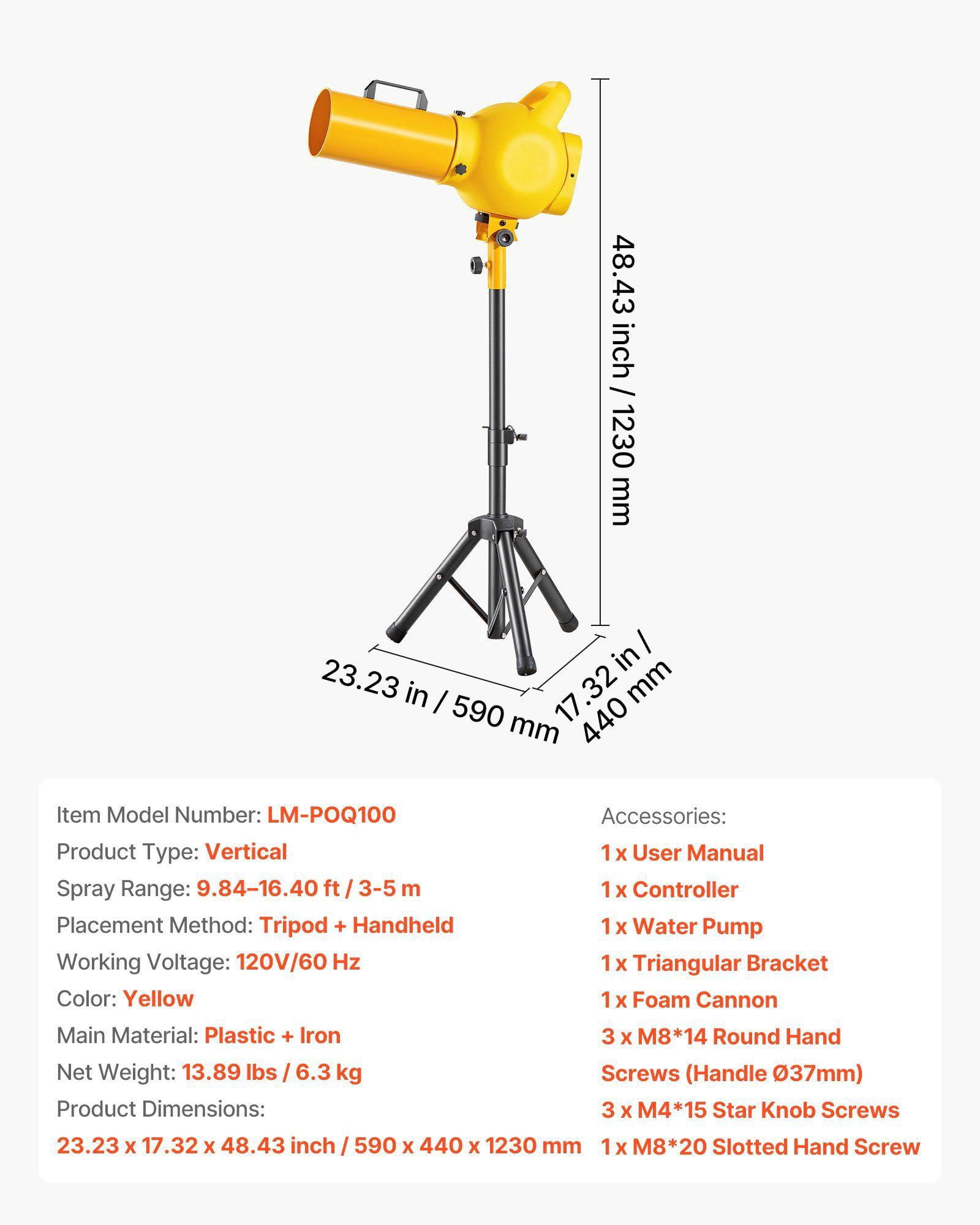 Handheld Foam Cannon Machine with Fan Triangular Structure Dense Continuous Foam Maker for Party Backyard Celebrations