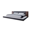 thumbnail image 2 of Benjara Noe Ruby California King Bed, Shelves, Low Profile, Gray Upholstery Brown, 2 of 6