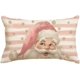 thumbnail image 1 of Funda de almohada KAIYANG con diseño de rayas de Papá Noel rosa 12 x 20 pulgadas, 1 of 5