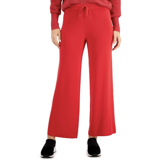 Alfani Women's Straight-Leg Sweater Pants Real Red Size XL