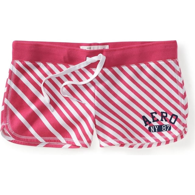 Aeropostale Womens Aero Ny 87 Stripe Athletic Sweat Shorts, rosa, mediano Aeropostale Sudor