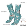 thumbnail image 4 of Xecao Teal Mama Llama Print Fashion No Heel Casual Crew Socks Cushioned Breathable for Men Women - Moisture wicking,Not easy to fade Suitable for daily, 4 of 7