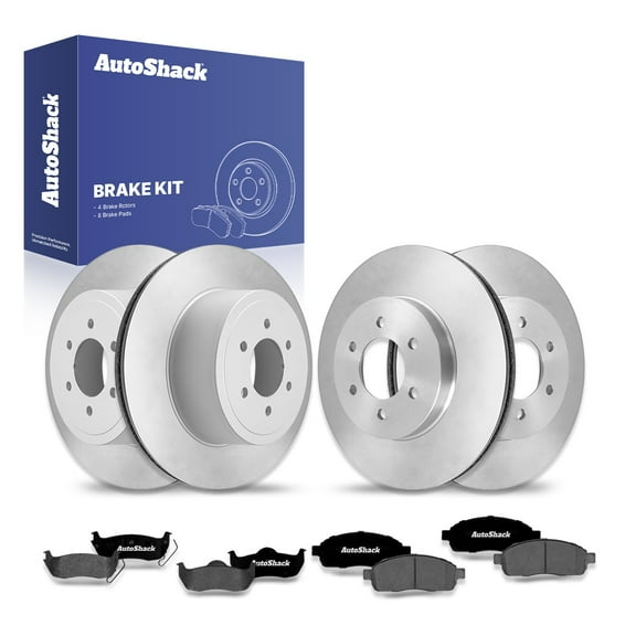 AutoShack Front Vented & Rear Vented Brake Rotors   Ceramic Pads 12-PC Brake Kit Replacement for 2004-2008 Ford F-150 2006-2008 Lincoln Mark LT