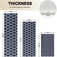 thumbnail image 4 of Navy and White Geometric Lattice Pattern Kitchen Rugs Sets Of 3,Kitchen Runner Rugs Non Skid Washable,Decorative Kitchen Floor Mats for Kitchen,Sink,Laundry,17"x30"+ 17"x47" + 17"x59", 4 of 6