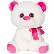14" Big Eyed White Bear