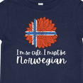 thumbnail image 4 of Inktastic I'm So Cute, I Must Be Norwegian Sunflower Norway Flag Boys or Girls Baby T-Shirt, 4 of 5