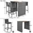 thumbnail image 2 of Harper & Bright Designs 5 Pieces Outdoor Patio Wicker Bar Set, Rattan Height Dining Table Set with 4 Stools PE for Poolside Garden, Gray Wicker, 2 of 13