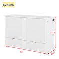 thumbnail image 6 of Queen Size Murphy Bed, Modern Wall Bed Frame with Drawer, Socket, USB Port, Portable Storage Storage Low Bed Frame for Bedroom, Living Room, Pulley Structure Design, White, 6 of 9