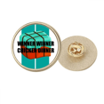 thumbnail image 1 of Winner Winner Chicken Winner Round Metal Golden Pin Brooch Clip, 1 of 3