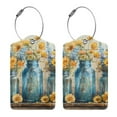 thumbnail image 3 of Cauagu Rustic Blue Vase Blossoms Pattern Luggage Tags,Leather Luggage Tags Personalized Luggage Tag Travel Tags Privacy Cover ID Label for Travel Bag Suitcase-2 PCS, 3 of 5