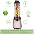 thumbnail image 6 of La Reveuse Smoothie Blender Personal Size 300 Watts with 2 Pieces 18 oz BPA Sports Bottles (Pink), 6 of 7