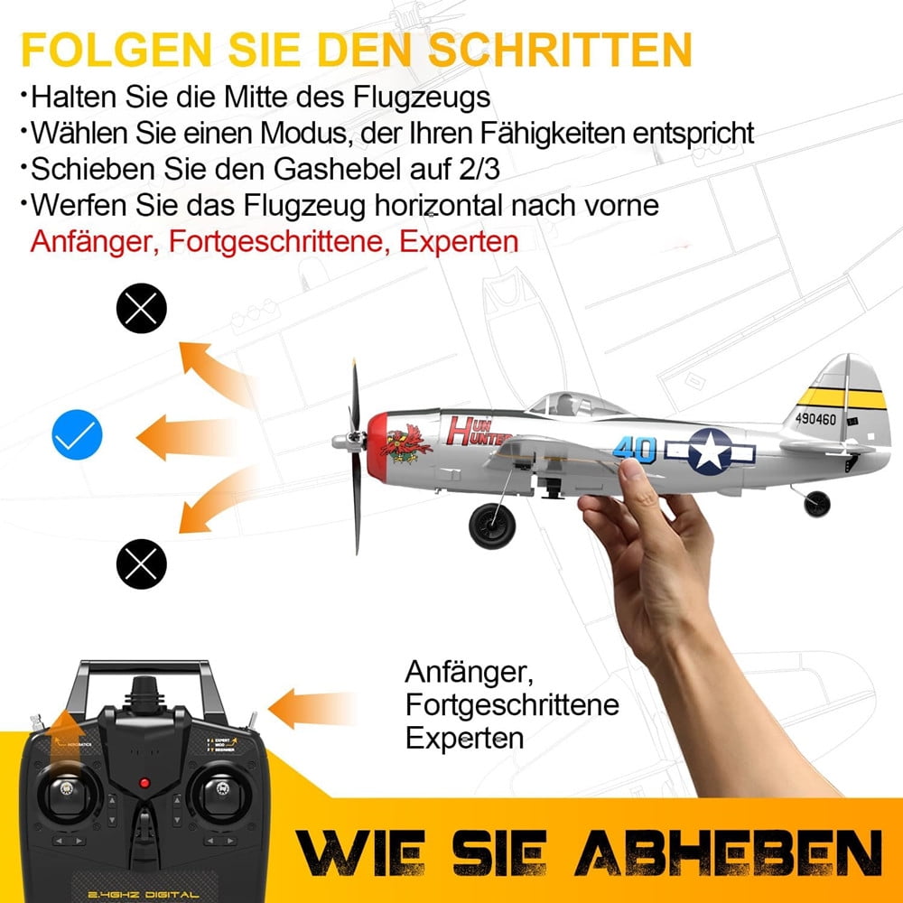 VOLANTEX P47 Thunderbolt RC Plane 2.4G 4CH Fighter Remote Control RTF Aerobatic Aircraft Model Toys