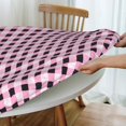 thumbnail image 5 of Round Fitted Tablecloth 44 Inch, Pink Buffalo Plaid Round Fitted Tablecloth Fitted Tablecloth Waterproof Resistant Durable Table Cloth Cover Kitchen Tablecover for Dining, Party, Buffet, Wedding, 5 of 8