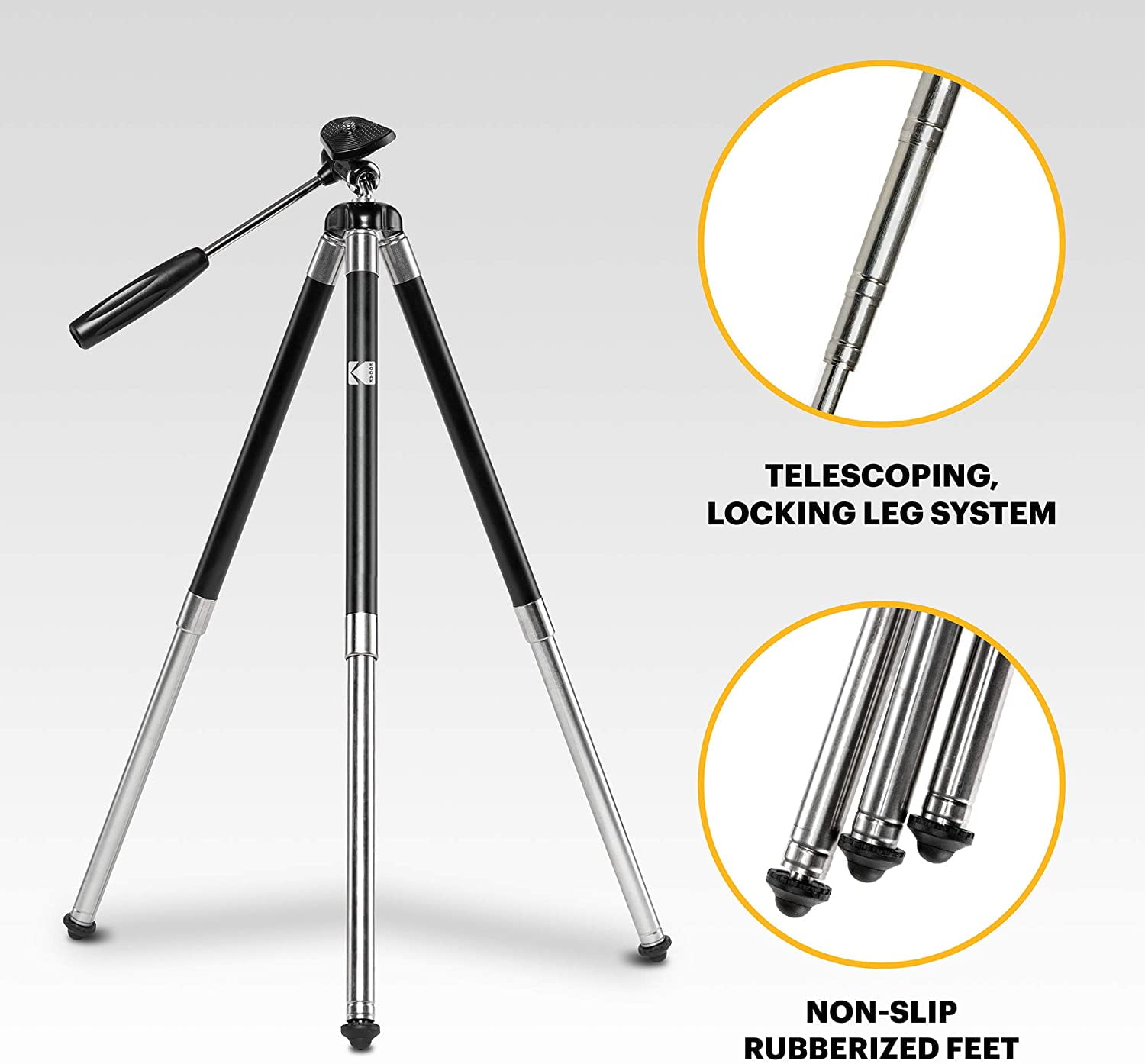 KODAK PhotoGear 42” Travel Tripod for Camera & Phone with Remote, Compact DSLR Tripod Stand