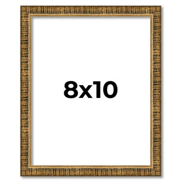 8x10 Frame Black Distressed/Aged Picture Frame Complete Wood Picture Frame with UV Acrylic, Foam