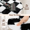 thumbnail image 2 of ZRSDIXK 8'x10' Area Rugs for Living Room, Large Shag Fluffy Rug Checkered Carpet, Black & White, 2 of 11