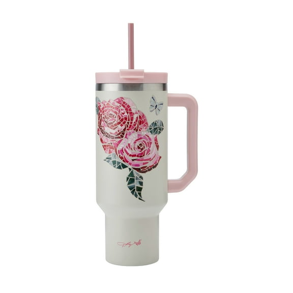 Dolly Parton 40 oz Stainless Steel Tumbler with Handle Pink Jewel