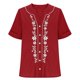 thumbnail image 5 of Camisetas de Cuello en V de Manga Corta para las Mujeres Casual Suelto Cuello Redondo Blusa de Verano Camisetas Cuello en V de las Mujeres, 5 of 7