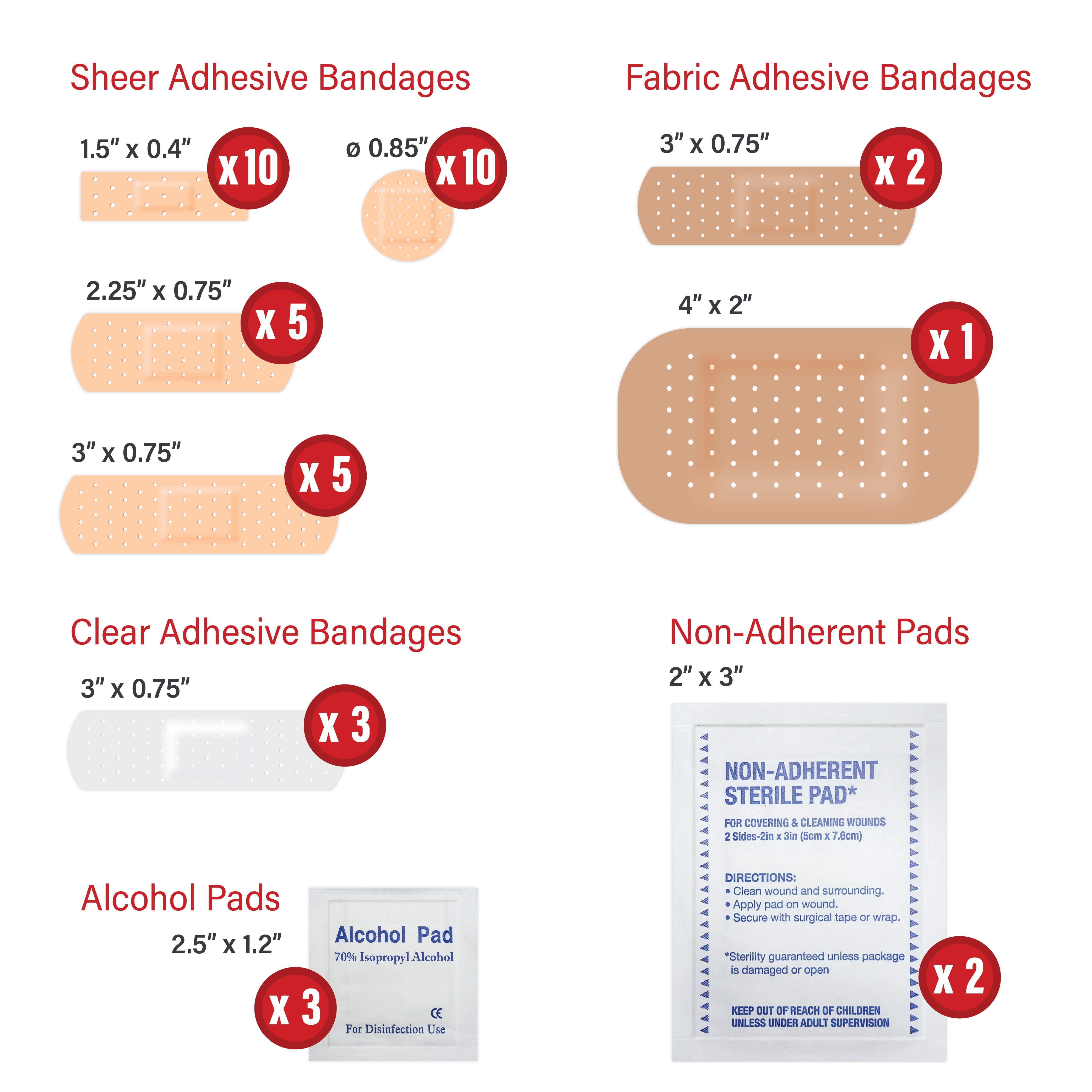DecorRack Bulk First Aid Kit 500 Piece, 12 Portable 42-Item Boxes for Home, Car, Travel, Office, Outdoor (500 Pcs, 12 Pack)