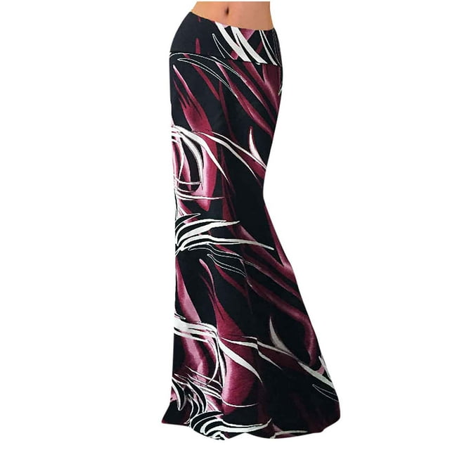 Weiqiqre Jupes Maxi pour Femmes Décontractées Douces Taille Haute Jupe Longue Polyvalente