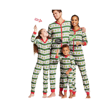 

Sunisery Family Matching Pajamas Christmas Sleepwear Nightwear Xmas Jumpsuit Cartoon Print Playsuit Jammies for Men Women Kid Pjs