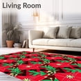thumbnail image 2 of ODIKA 8'x10' Machine Washable Non-Slip Area Rug, Classic Tartan Checkered with Festive Holly Accent Motifs High Traffic Rug with Pad, Red, 504152, 2 of 8