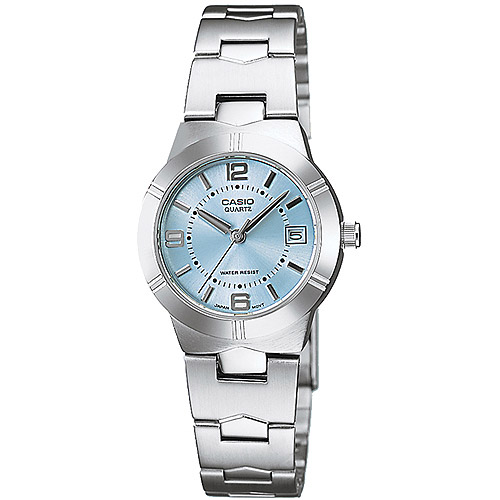Casio Women's Blue Dial Watch, SilverTone Bracelet