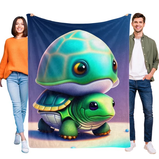 Bebé Tortuga anti-pilling, suave, ligera, esponjosa y acogedora de lujo para hogar y cocina – Perfecta para niños y adultos,120X80cm